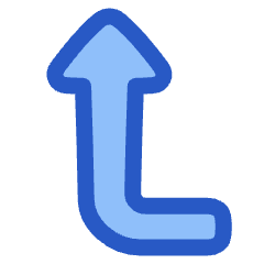 Triangle Arrow Bend Left Up Icon from Plump Duo Set