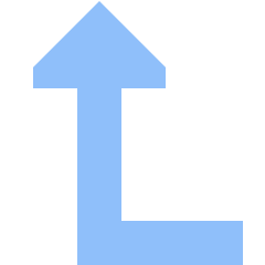 Triangle Arrow Bend Left Up Icon from Sharp Flat Set
