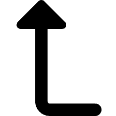 Triangle Arrow Bend Left Up Icon from Core Remix Set