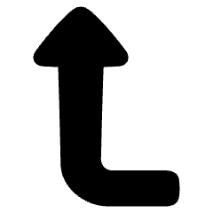 Triangle Arrow Bend Left Up Icon from Plump Solid Set