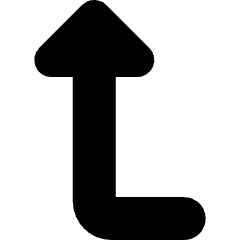 Triangle Arrow Bend Left Up Icon from Core Solid Set
