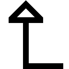 Triangle Arrow Bend Left Up Icon from Sharp Line Set