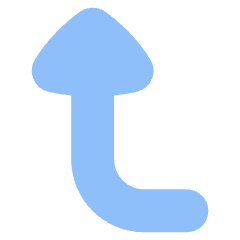 Triangle Arrow Bend Left Up Icon from Flex Flat Set