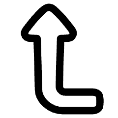 Triangle Arrow Bend Left Up Icon from Plump Line Set