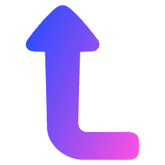 Triangle Arrow Bend Left Up Icon from Plump Gradient Set