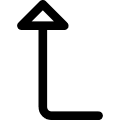 Triangle Arrow Bend Left Up Icon from Core Line Set