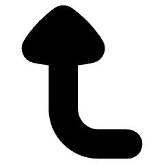 Triangle Arrow Bend Left Up Icon from Flex Solid Set