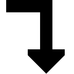 Triangle Arrow Bend Right Down Icon from Sharp Solid Set