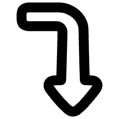 Triangle Arrow Bend Right Down Icon from Plump Remix Set