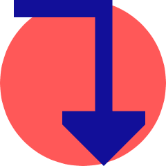 Triangle Arrow Bend Right Down Icon from Sharp Pop Set