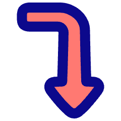 Triangle Arrow Bend Right Down Icon from Plump Pop Set
