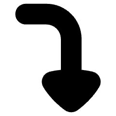 Triangle Arrow Bend Right Down Icon from Flex Solid Set