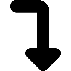 Triangle Arrow Bend Right Down Icon from Core Solid Set