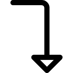 Triangle Arrow Bend Right Down Icon from Core Line Set