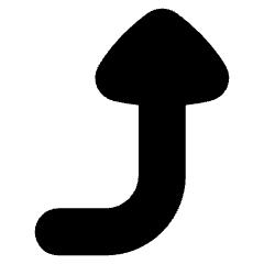 Triangle Arrow Bend Right Up 2 Icon from Flex Solid Set