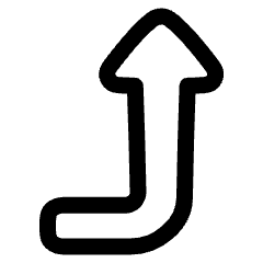 Triangle Arrow Bend Right Up 2 Icon from Plump Line Set