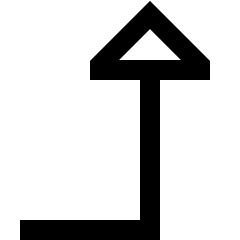 Triangle Arrow Bend Right Up Icon from Sharp Line Set