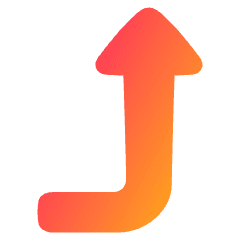 Triangle Arrow Bend Right Up 2 Icon from Plump Gradient Set