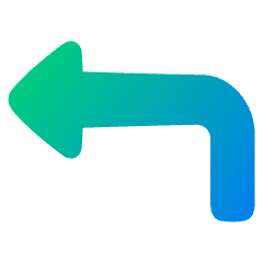 Triangle Arrow Bend Up Left Icon from Plump Gradient Set