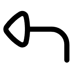 Triangle Arrow Bend Up Left Icon from Flex Line Set