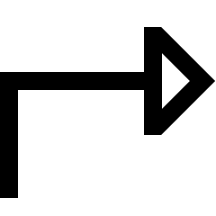 Triangle Arrow Bend Up Right Icon from Sharp Line Set