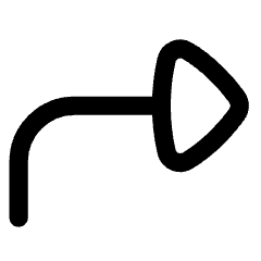 Triangle Arrow Bend Up Right Icon from Flex Line Set