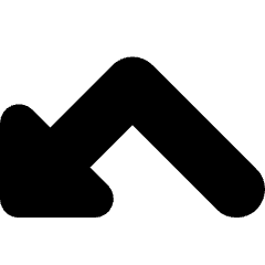 Triangle Arrow Bounce Down Left Icon from Core Solid Set