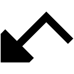 Triangle Arrow Bounce Down Left Icon from Sharp Remix Set