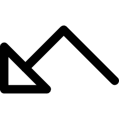 Triangle Arrow Bounce Down Left Icon from Core Line Set