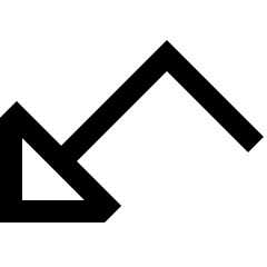 Triangle Arrow Bounce Down Left Icon from Sharp Line Set