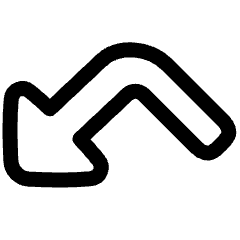 Triangle Arrow Bounce Down Left Icon from Plump Line Set