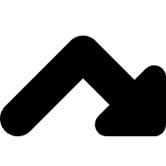 Triangle Arrow Bounce Down Right Icon from Core Solid Set