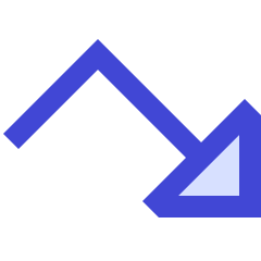 Triangle Arrow Bounce Down Right Icon from Sharp Duo Set