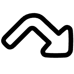 Triangle Arrow Bounce Down Right Icon from Plump Line Set