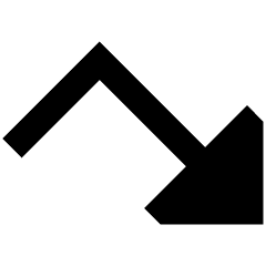 Triangle Arrow Bounce Down Right Icon from Sharp Remix Set