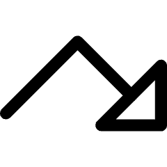Triangle Arrow Bounce Down Right Icon from Core Line Set