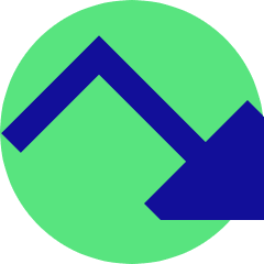 Triangle Arrow Bounce Down Right Icon from Sharp Pop Set