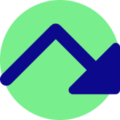 Triangle Arrow Bounce Down Right Icon from Core Pop Set