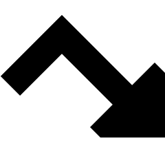 Triangle Arrow Bounce Down Right Icon from Sharp Solid Set