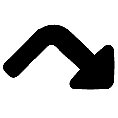 Triangle Arrow Bounce Down Right Icon from Plump Solid Set