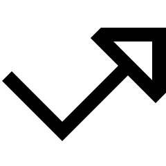 Triangle Arrow Bounce Up Right Icon from Sharp Line Set