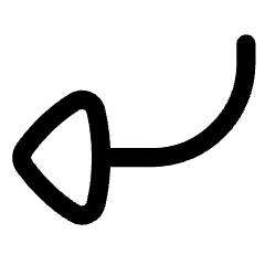 Triangle Arrow Curve Down Left Icon from Flex Line Set