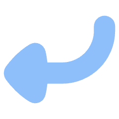 Triangle Arrow Curve Down Left Icon from Flex Flat Set
