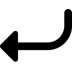 Triangle Arrow Curve Down Left Icon from Core Remix Set