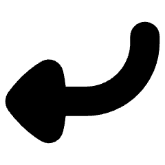 Triangle Arrow Curve Down Left Icon from Flex Solid Set
