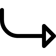 Triangle Arrow Curve Down Right Icon from Core Line Set