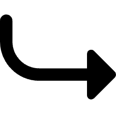 Triangle Arrow Curve Down Right Icon from Core Remix Set