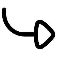 Triangle Arrow Curve Down Right Icon from Flex Line Set