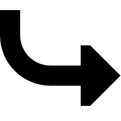 Triangle Arrow Curve Down Right Icon from Sharp Solid Set
