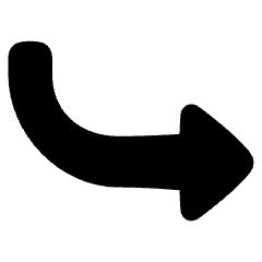 Triangle Arrow Curve Down Right Icon from Plump Solid Set